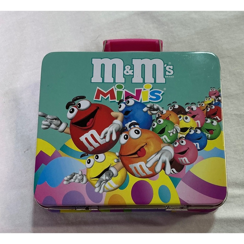 M&M's Minis Happy Easter Metal Lunch Box Tin Carry Case Candy Collectible